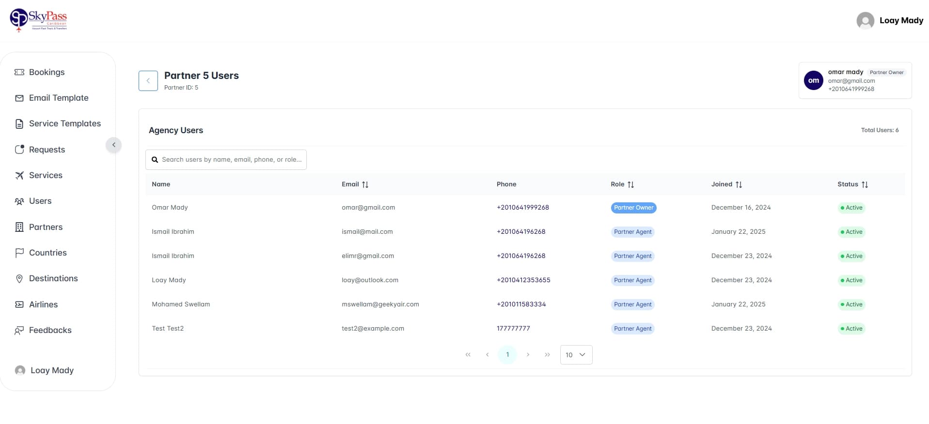 Partner Details & Settings