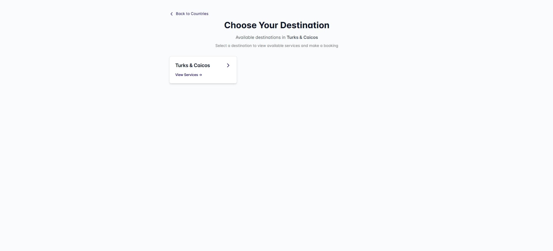 Step 2: Destination & Airport Selection