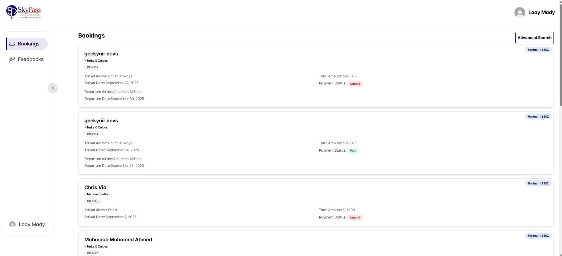Partner Agent Dashboard