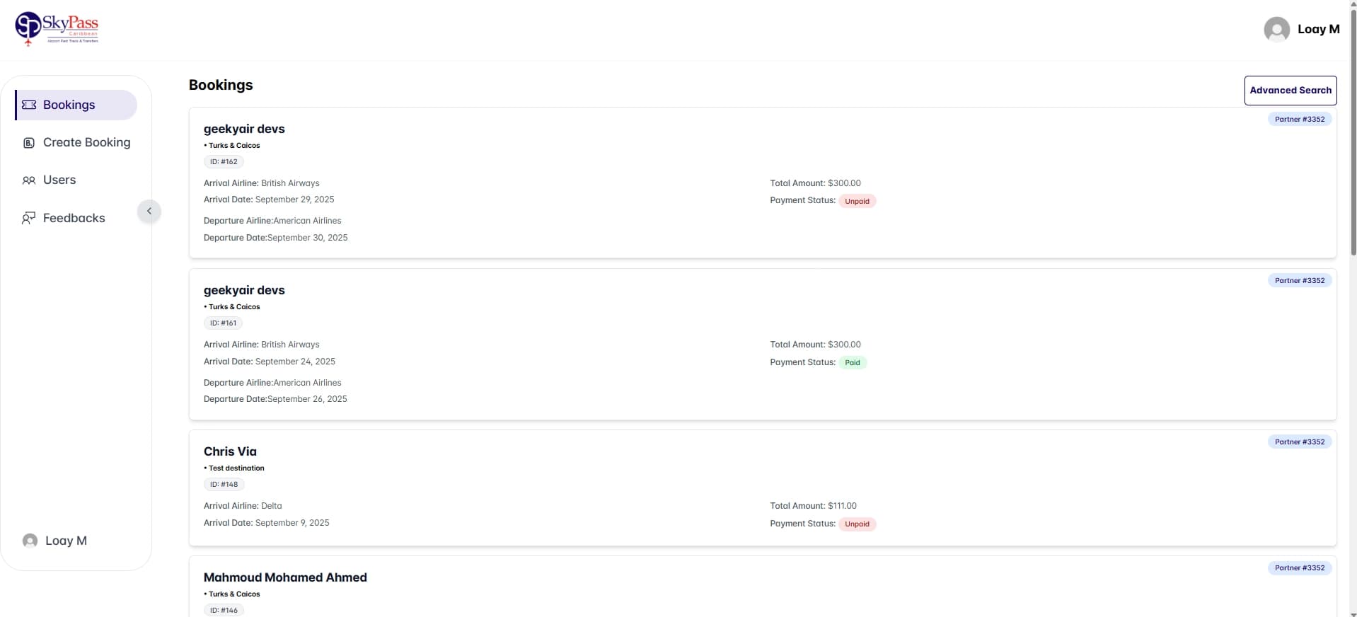 Partner Owner Dashboard