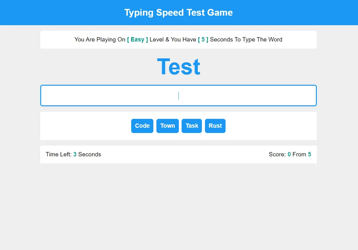 Typing Speed Test Game